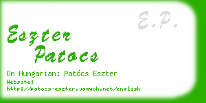 eszter patocs business card